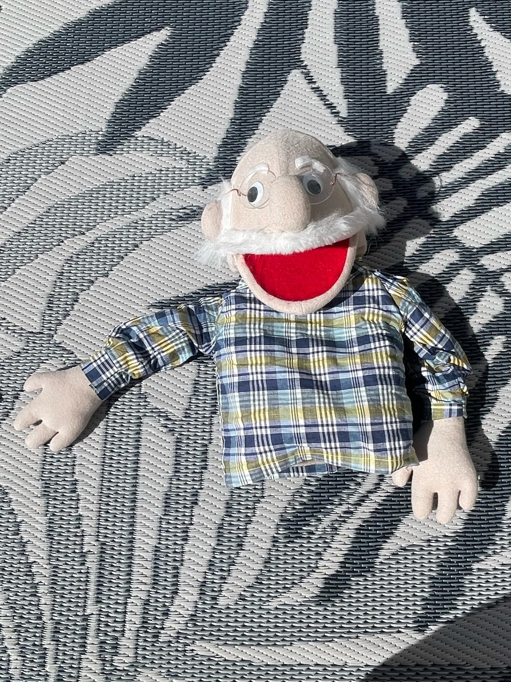 Vintage One Way Street Puppets Hand Puppet Muppet Style Old Man Grandpa 1984 80s